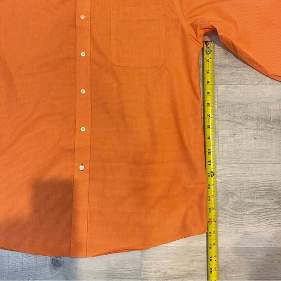 Tommy Hilfiger Slim Fit Orange 100% Cotton Button Down Shirt Size 16.5 - Picture 10 of 15